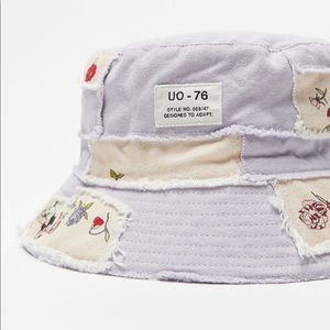 Urban Outfitters Boho Patchwork Bucket Hat Lavender Cotton Canvas NEW One Size
